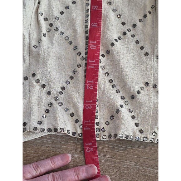 Vintage Original Design Cream Top with Rhinestones Medium to Large - Picture 5 of 9